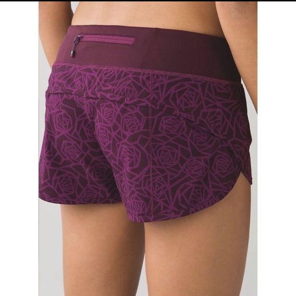 Lululemon Speed Short *4-way Stretch 2.5"Posey Red Grape Bordeaux Drama sz 8! - Picture 3 of 13